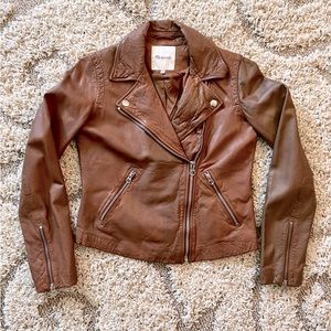 SOLD Madewell Washed Leather Motorcycle Jacket